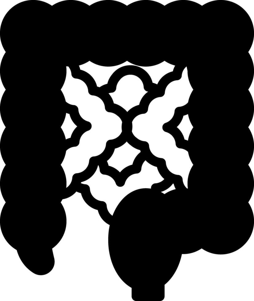 solid icon for intestine vector