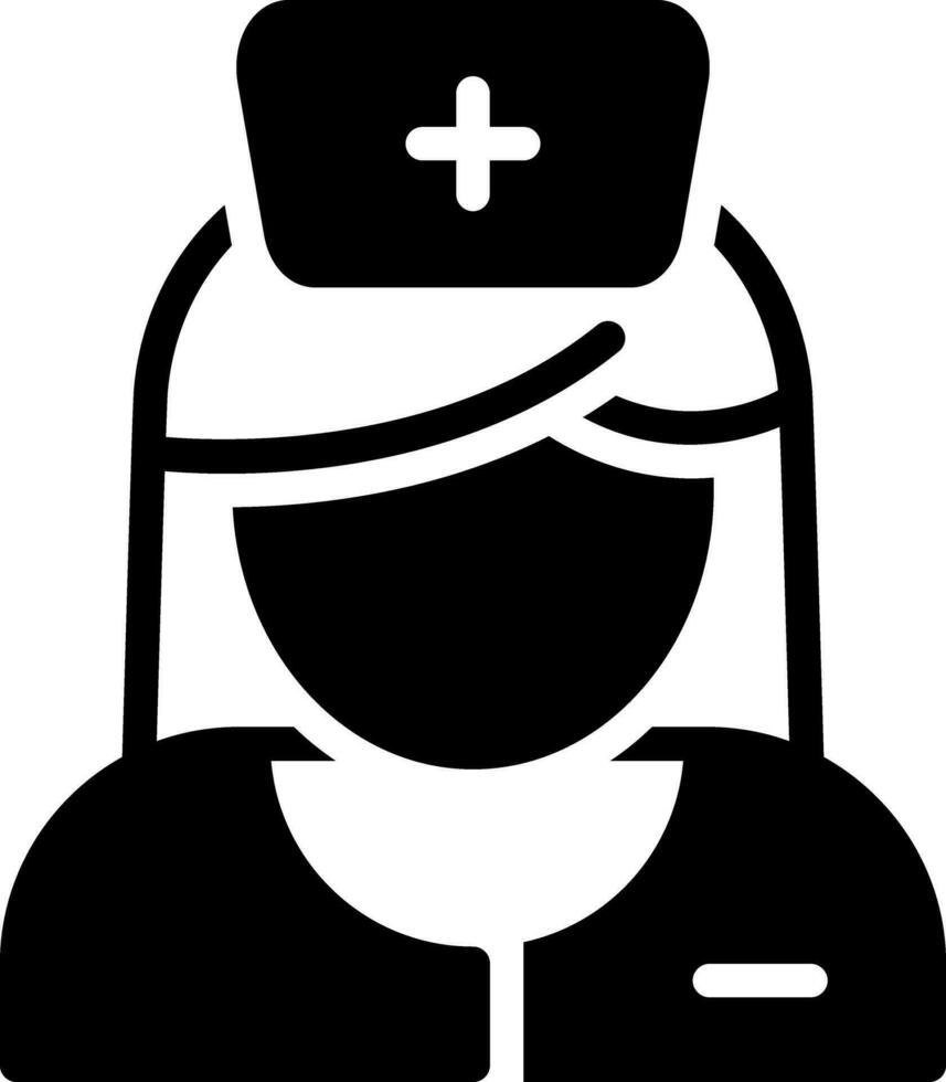 solid icon for nurse vector