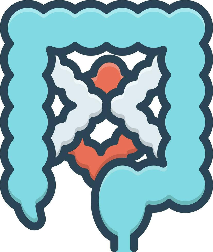 color icon for intestine vector
