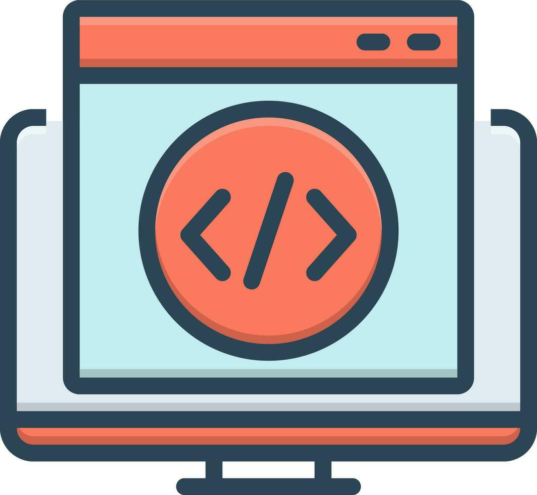 color icon for coding 25847701 Vector Art at Vecteezy