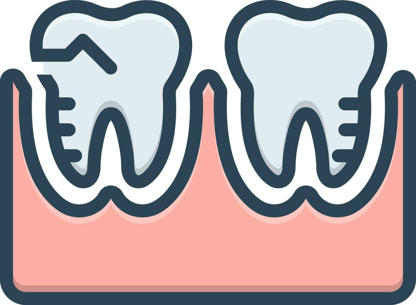 color icon for molar silhouette vector