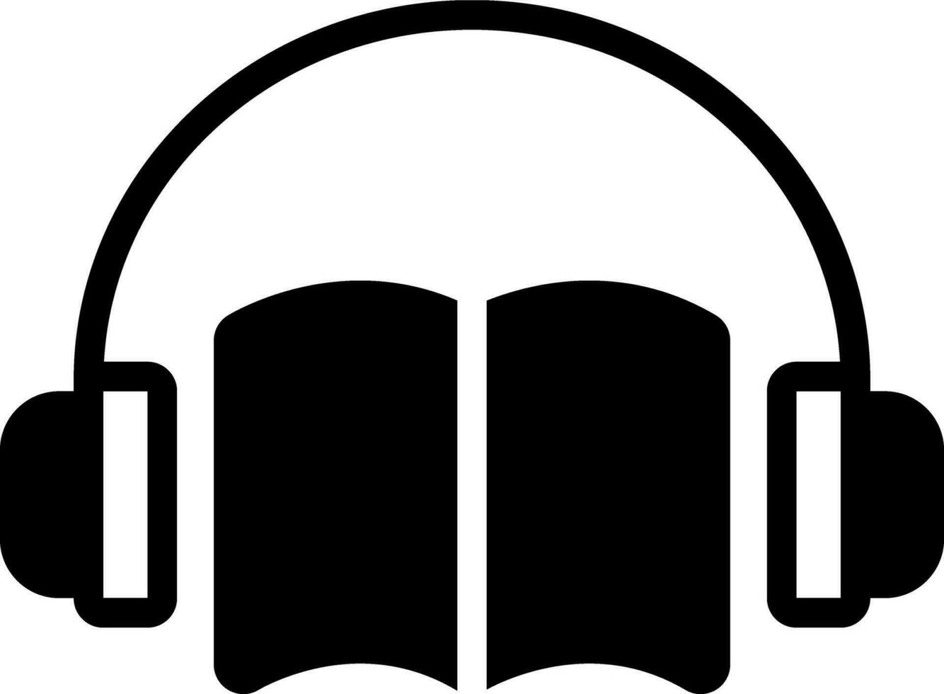 sólido icono para audio libro vector