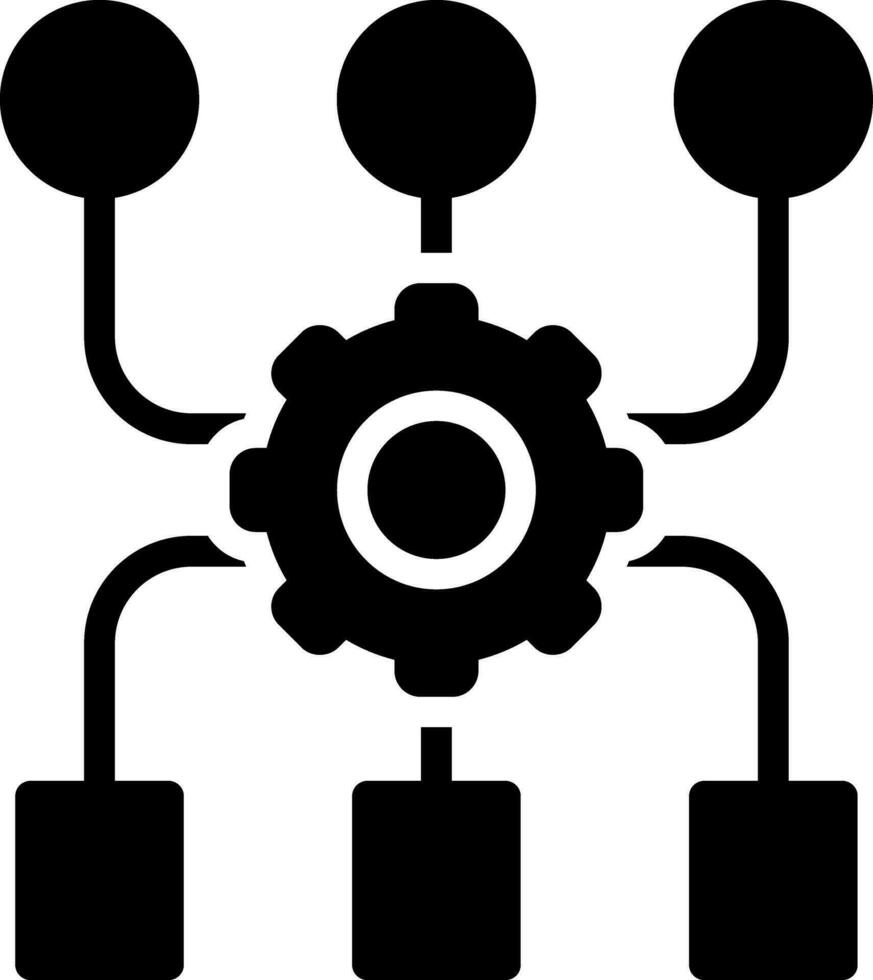 solid icon for program algorithm vector