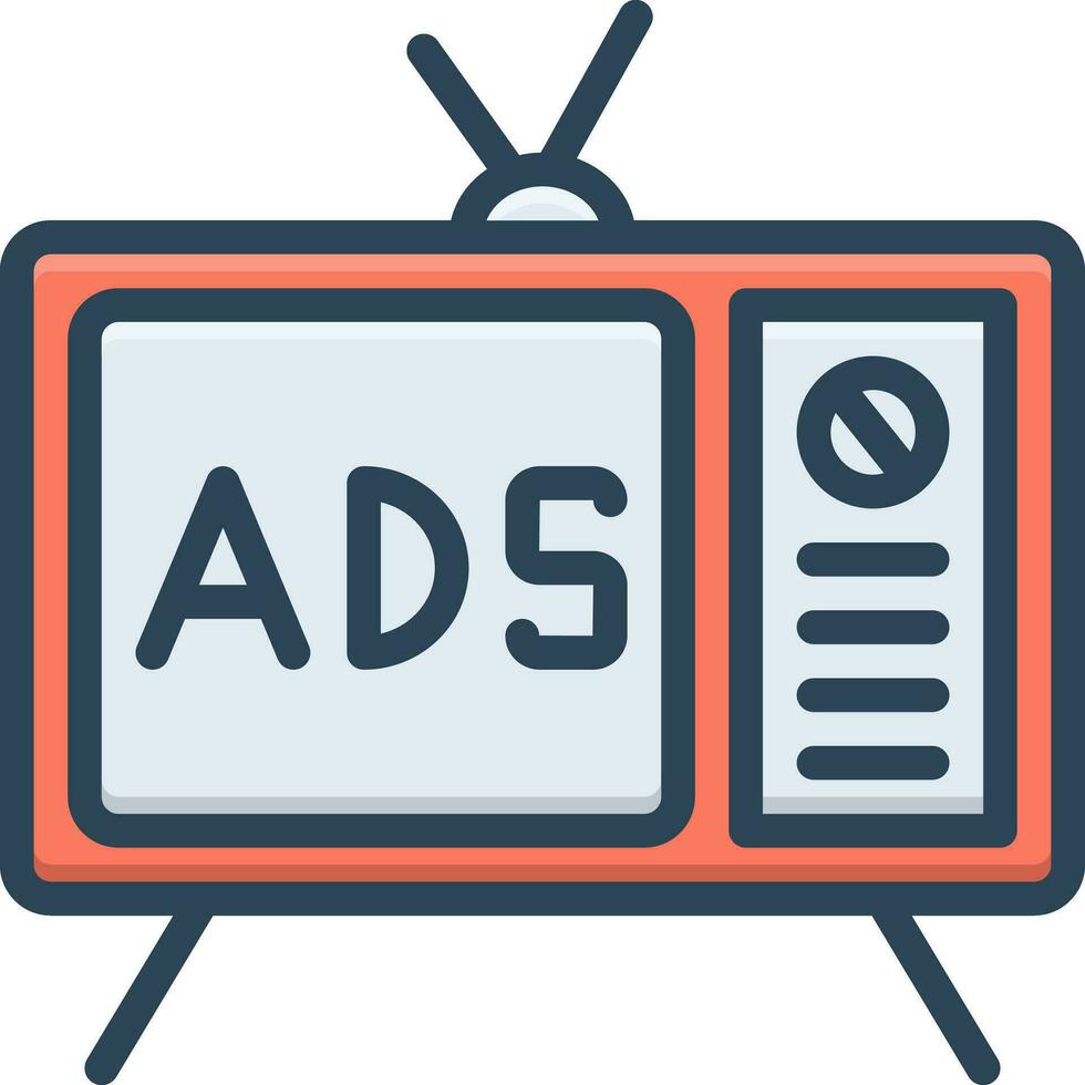 color icon for tv ads vector