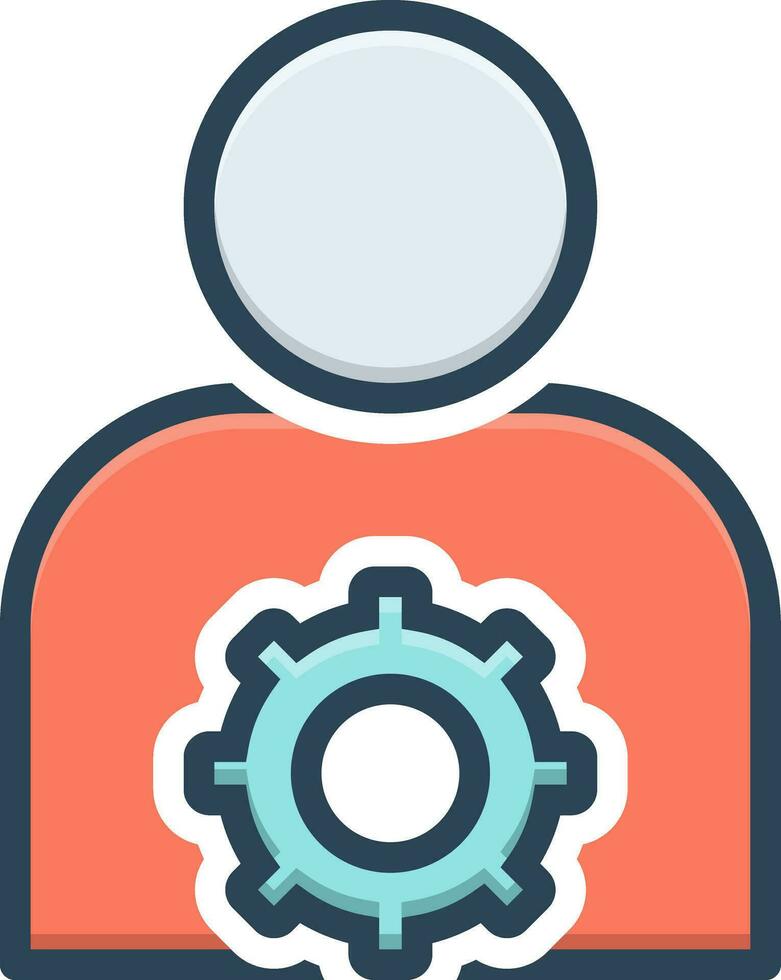 color icon for user settings vector