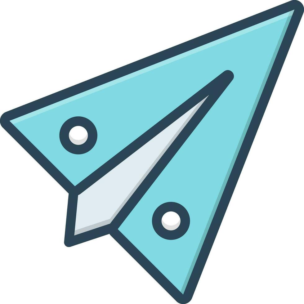 color icon for paper plane vector