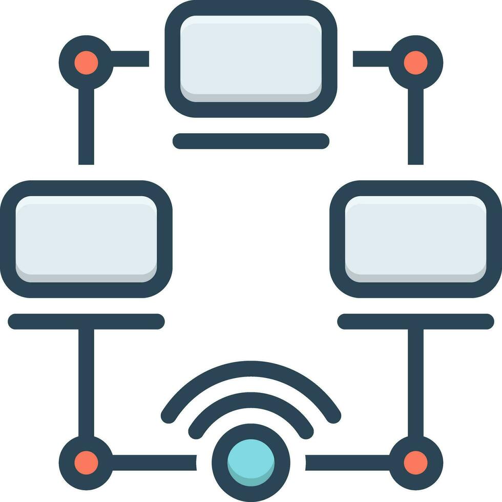 color icon for networking vector