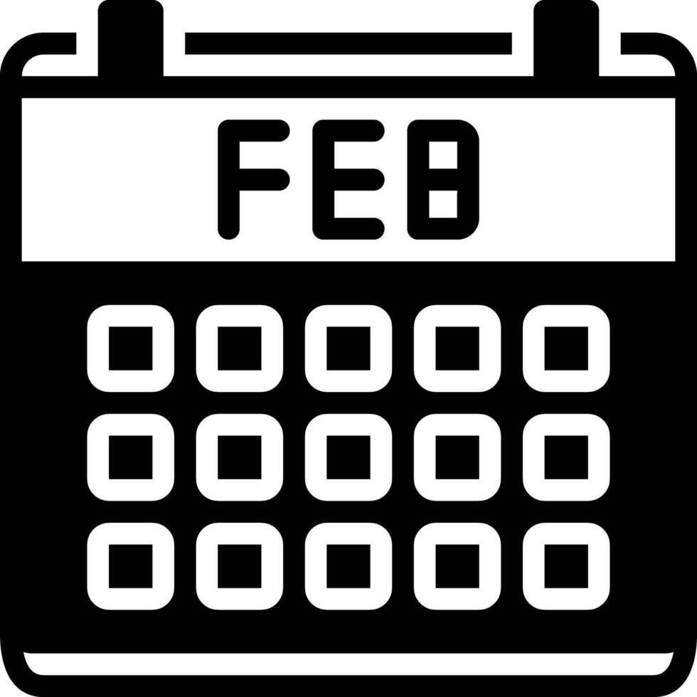 solid icon for calendar vector