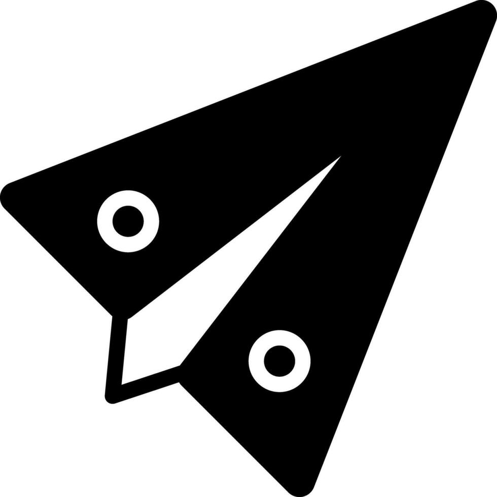 solid icon for paper plane vector