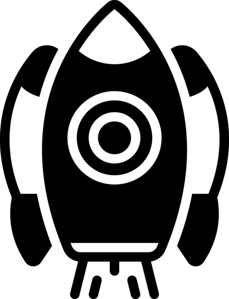 solid icon for rocket ship vector