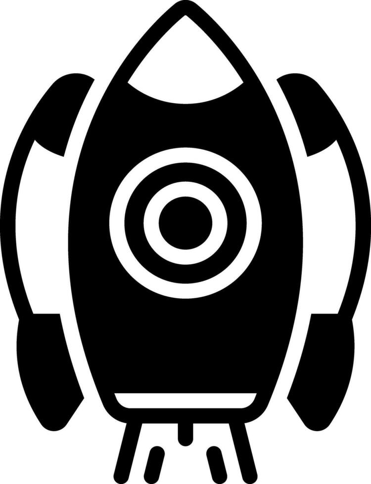 solid icon for rocket ship vector