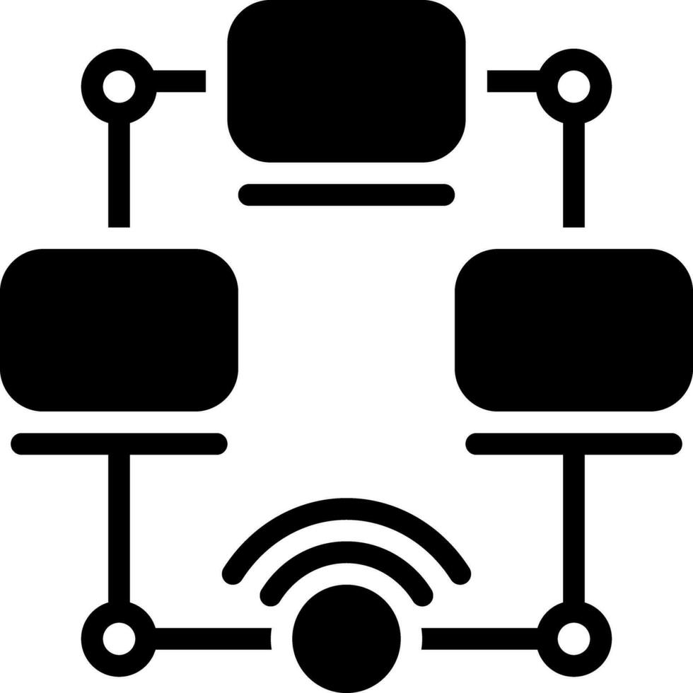 solid icon for networking vector