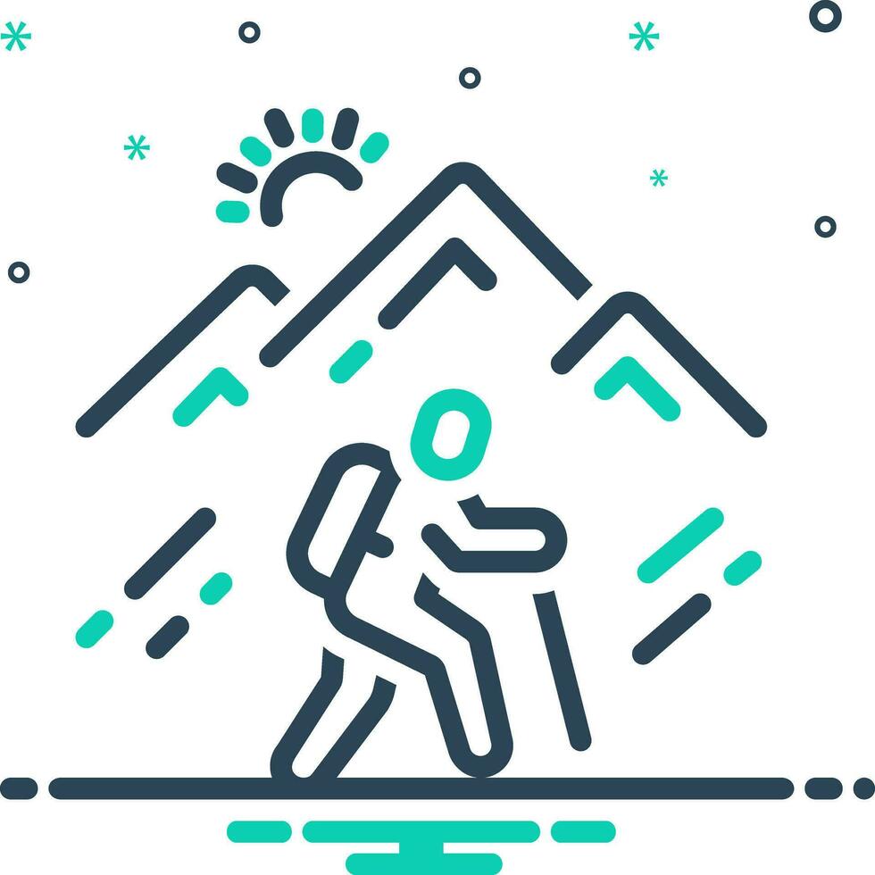 mix icon for hiking vector