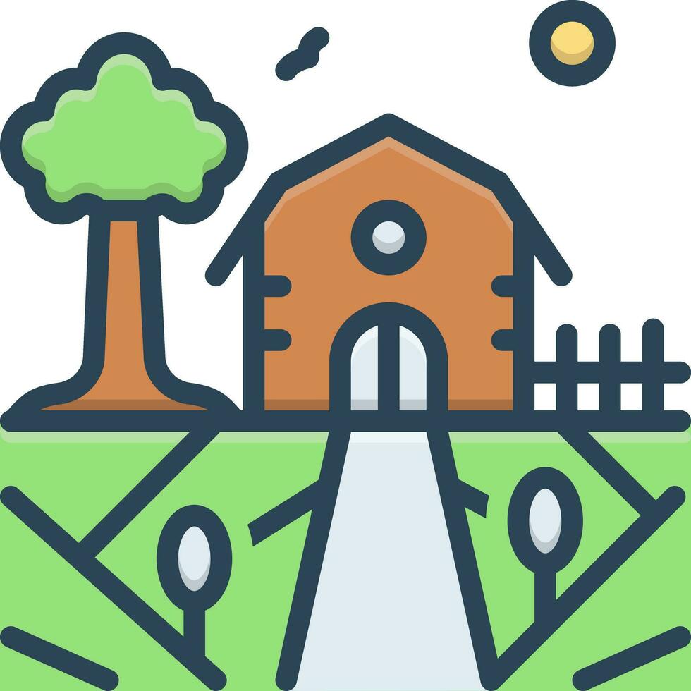color icon for farms vector
