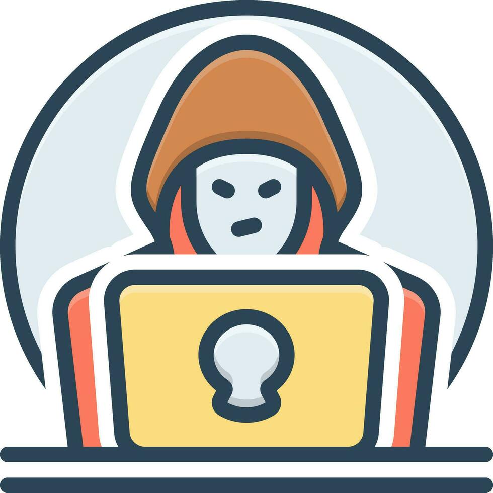 color icon for hacker vector