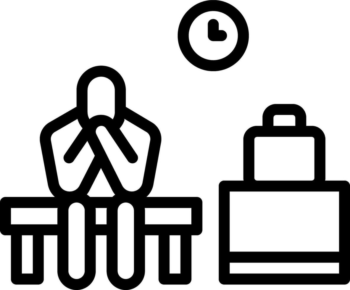 line icon for unemployment vector