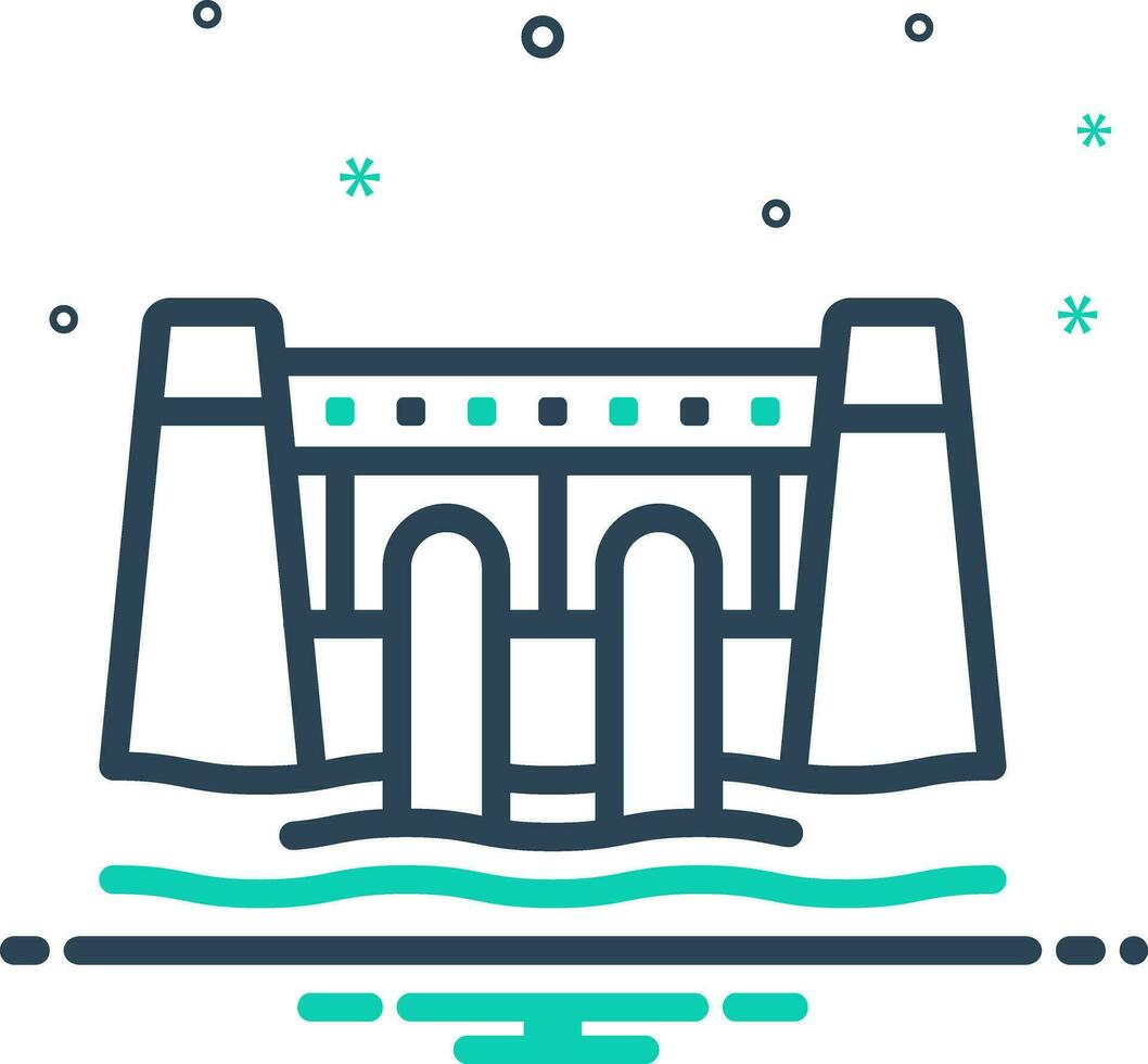 mix icon for dam vector