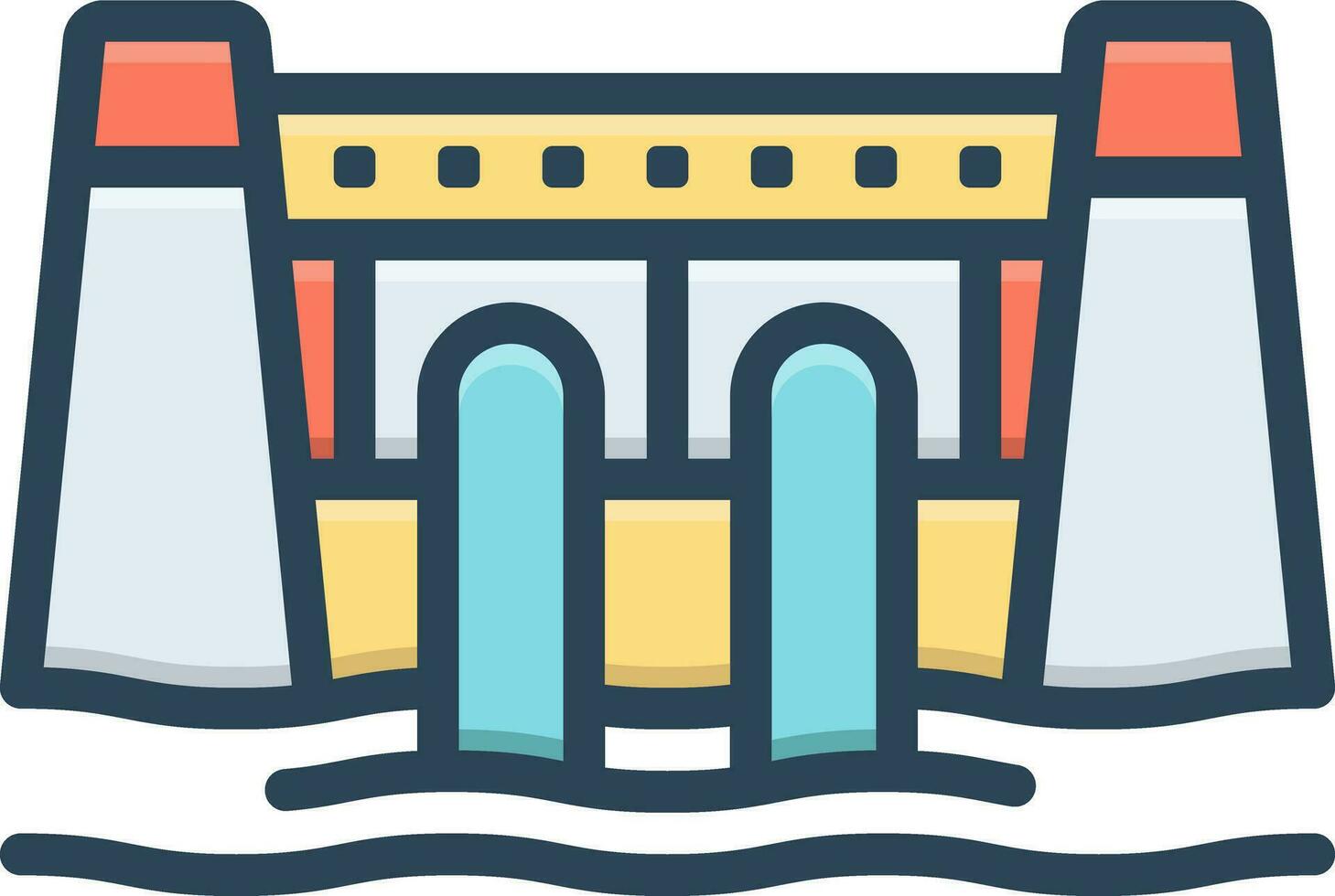 color icon for dam vector