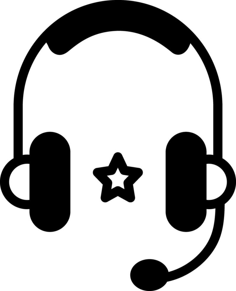 sólido icono para auriculares vector