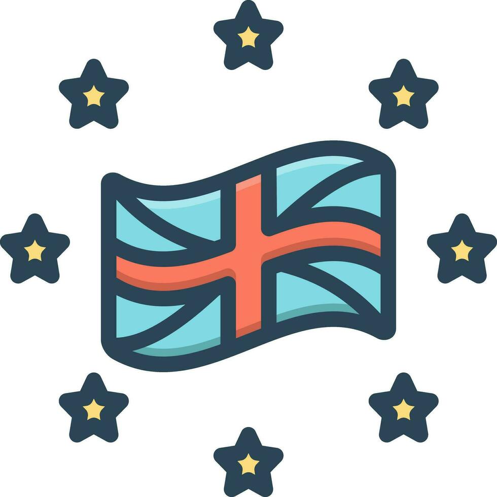 color icono para británico vector