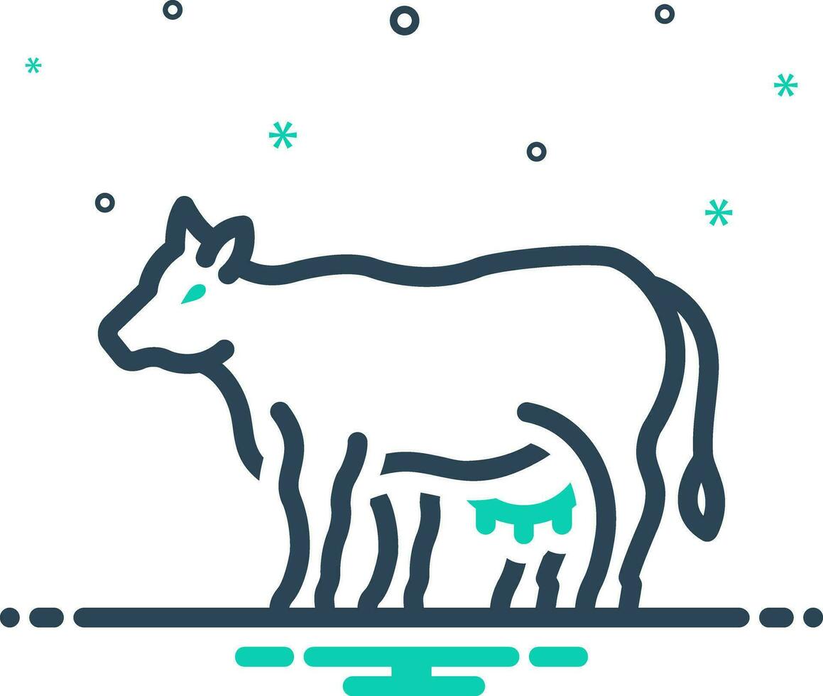 mix icon for cow vector