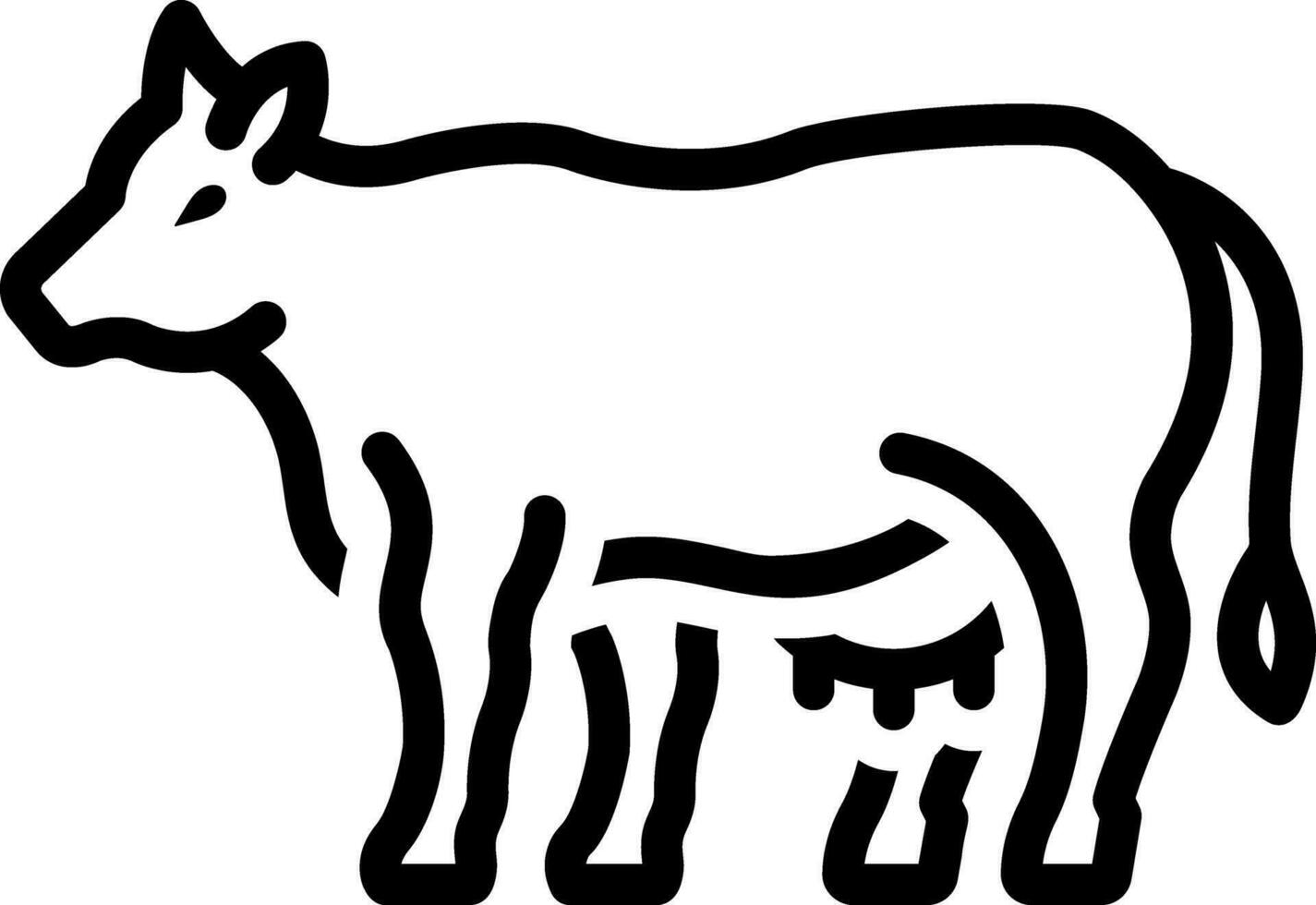 icono de línea para vaca vector