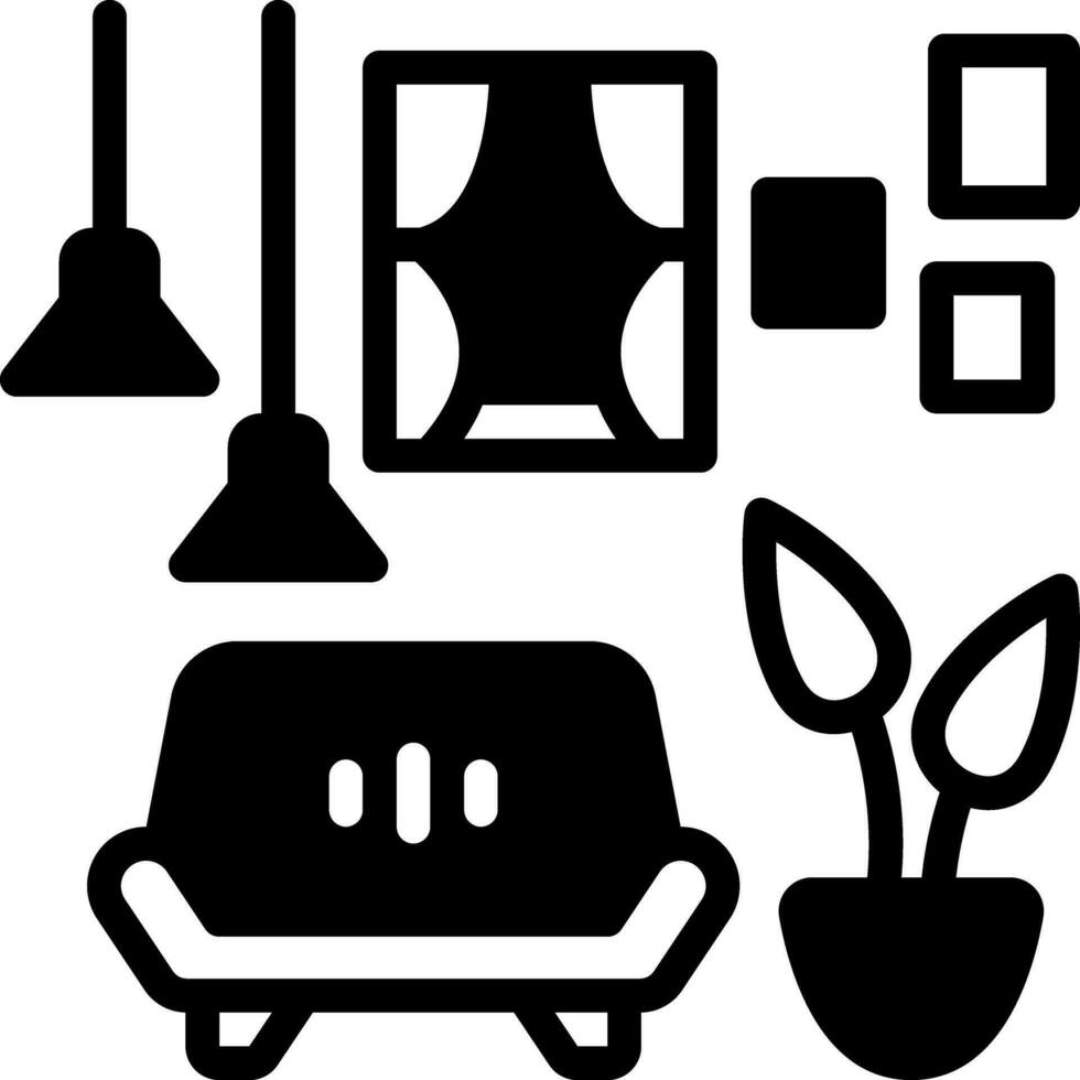 solid icon for room vector