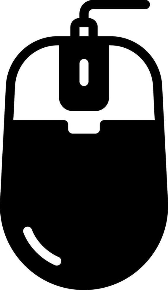 solid icon for computer mouse vector