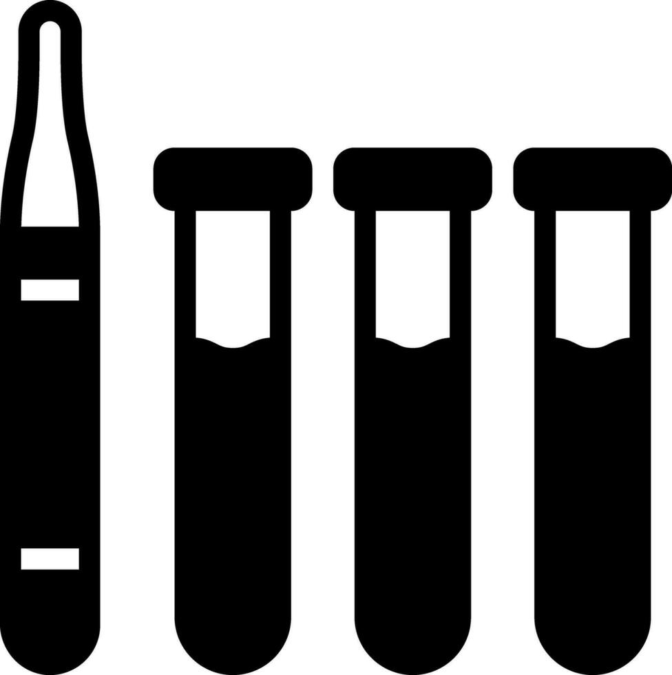 solid icon for test tube vector