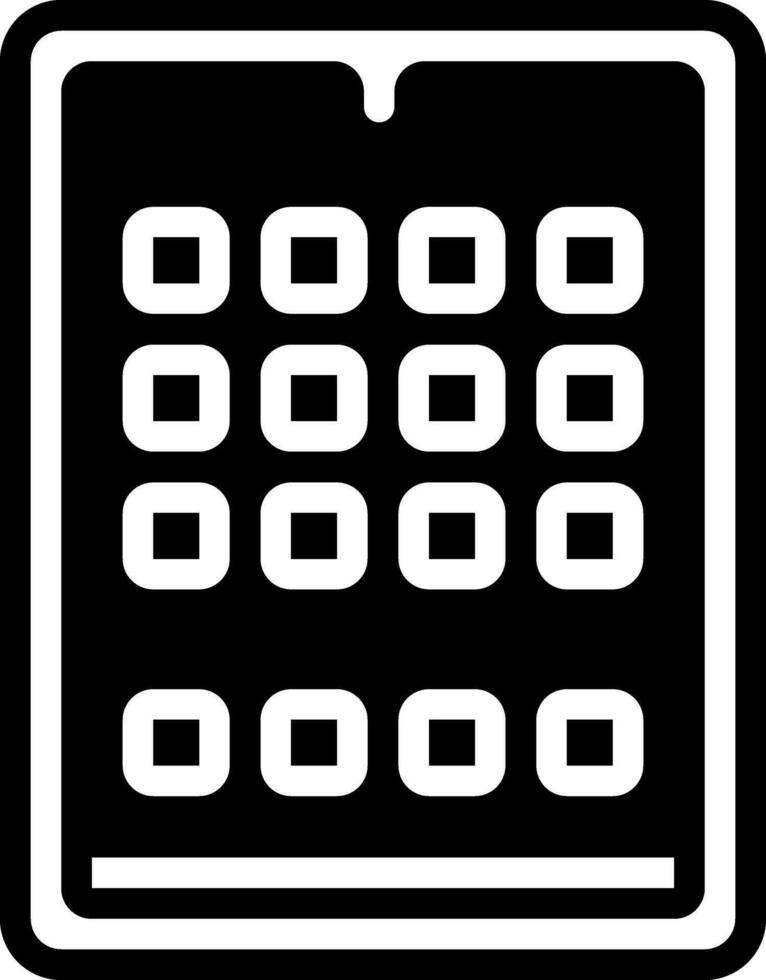solid icon for tablet vector