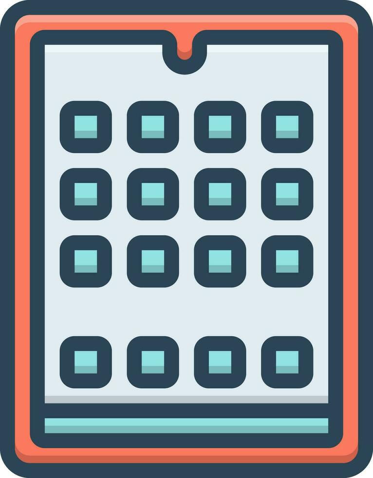 color icon for tablet vector