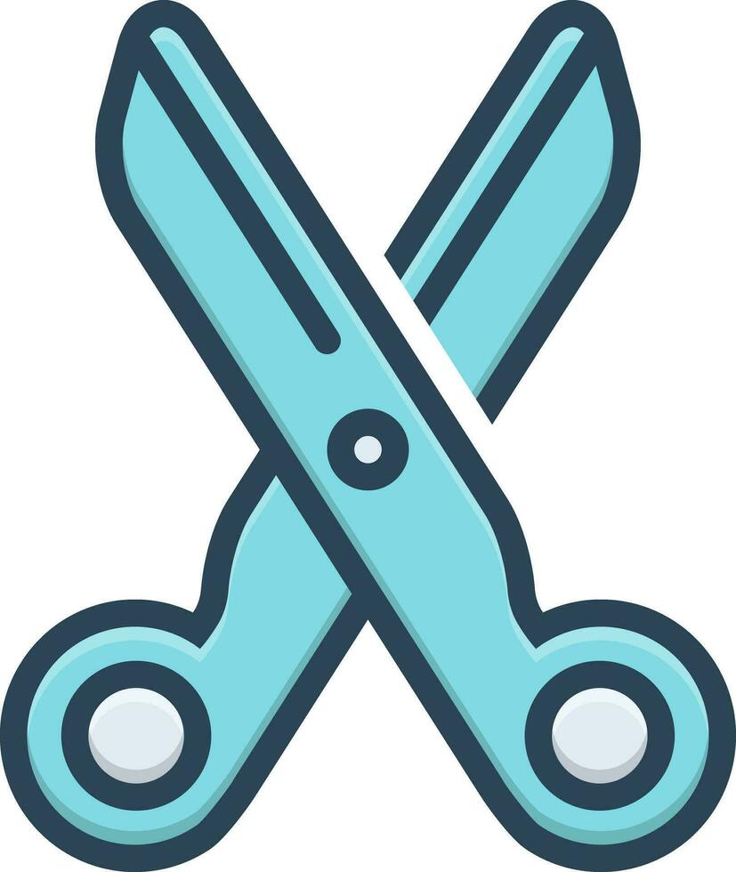 color icon for scissors vector