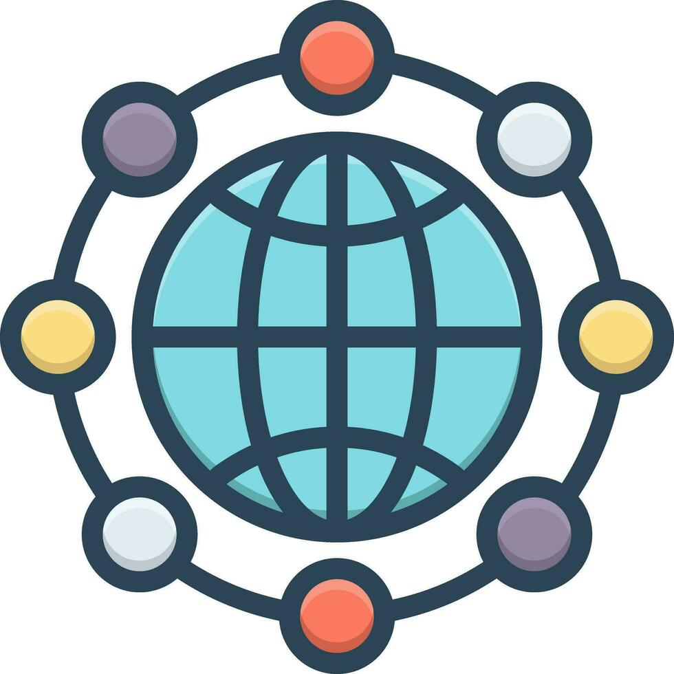 color icon for global network vector