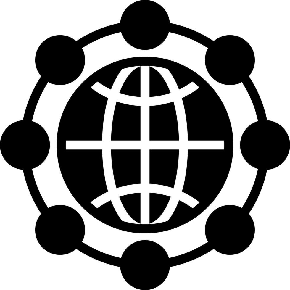 solid icon for global network vector
