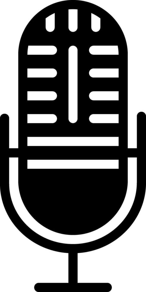 solid icon for microphone vector