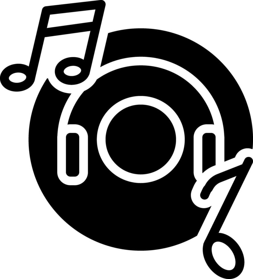 sólido icono para música vector