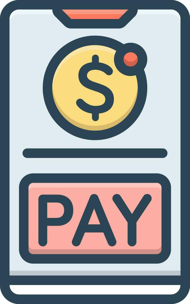 color icon for mobile payment vector