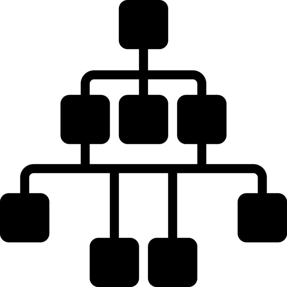 sólido icono para mapa del sitio navegación vector