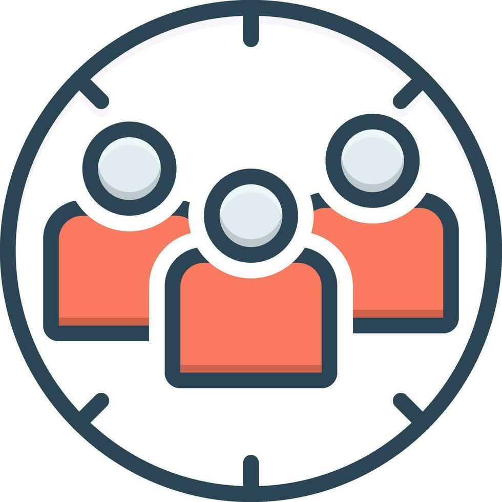 color icon for target audience vector