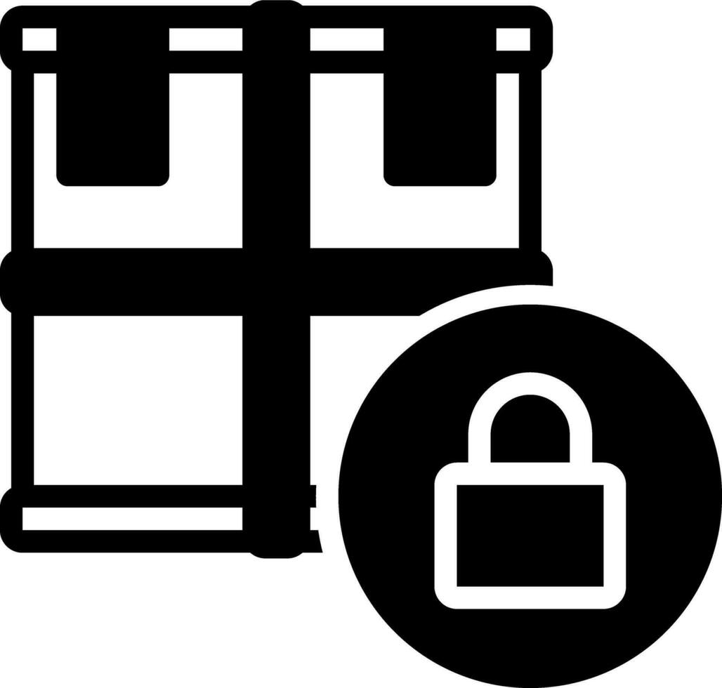 solid icon for cargo protection vector