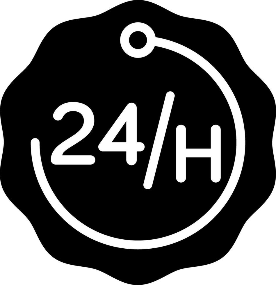 sólido icono para 24 horas vector