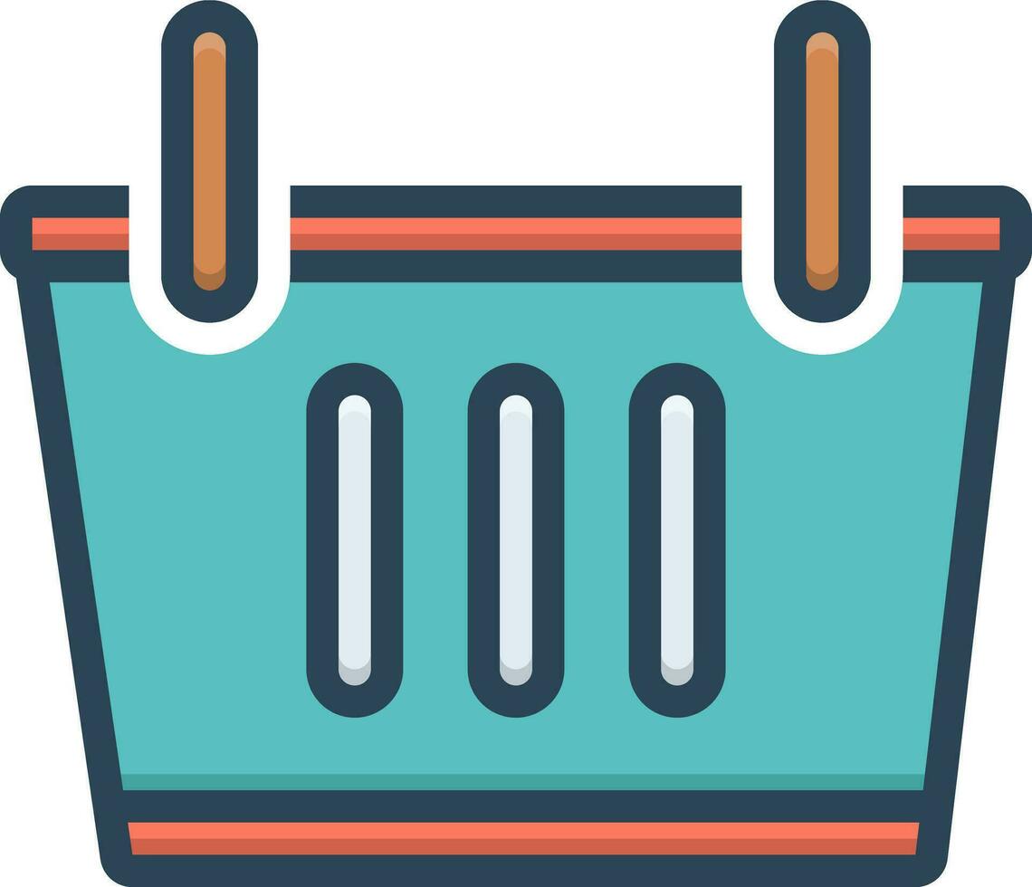 color icon for shopping basket vector