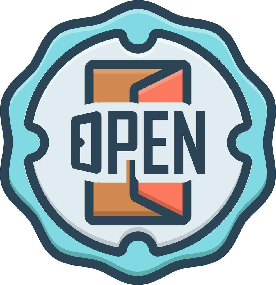 color icon for open vector