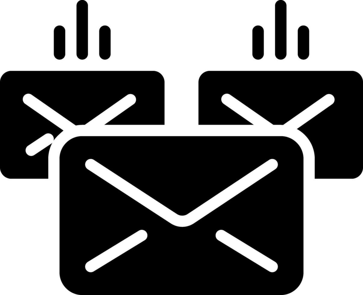 solid icon for mailing vector