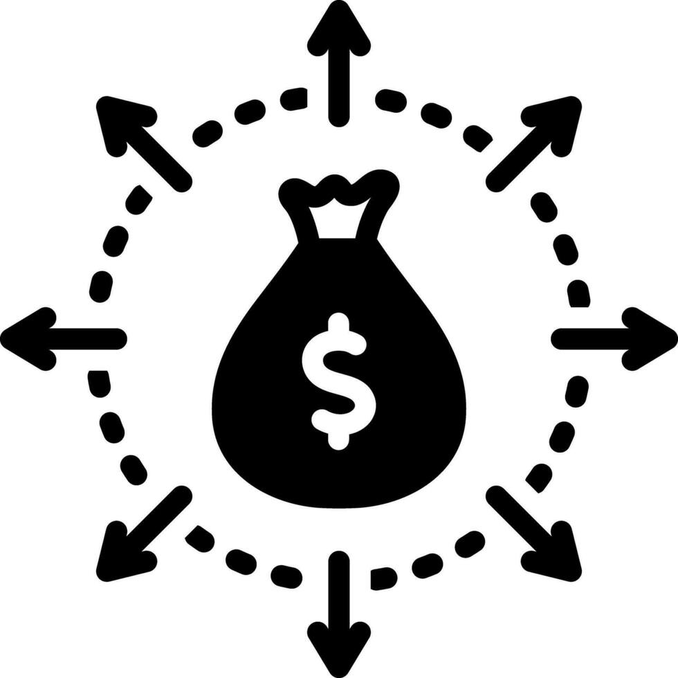 solid icon for budget spending vector