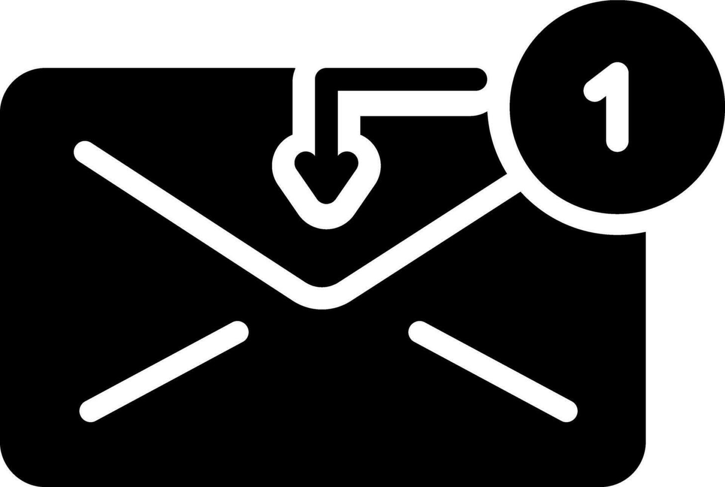 solid icon for inbox vector