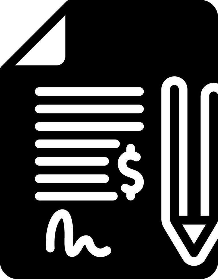 solid icon for contract vector