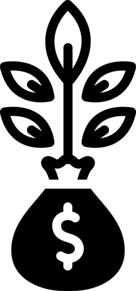 solid icon for money plant vector