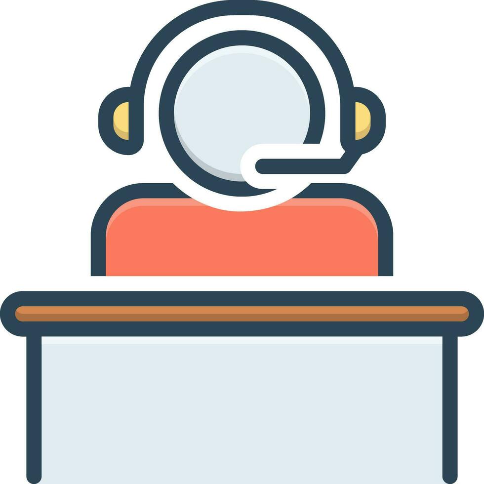 color icon for call center operator vector