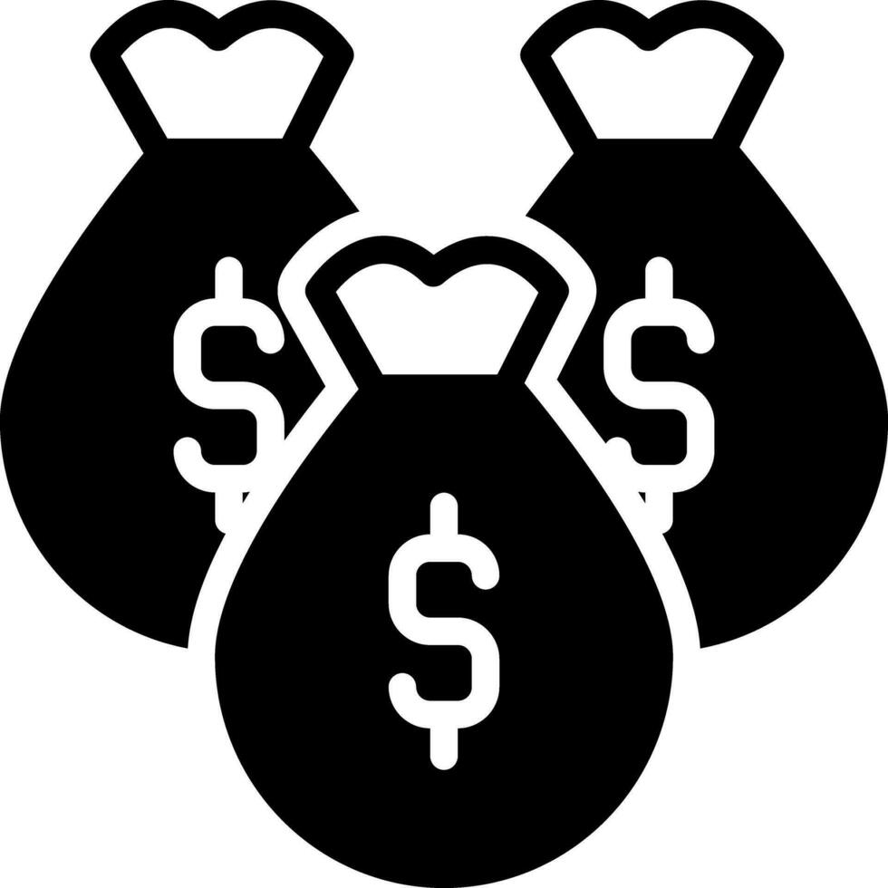 solid icon for money bag vector